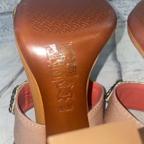 Tory Burch Tanner 100 MM Metallic Jeweled Sandal - Picture 7 of 12
